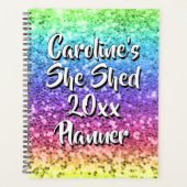 名前の変更任意の文字彼女は輝く虹を流した プランナー手帳 (正面)