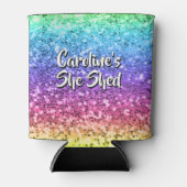 名前の変更任意の文字彼女は輝く虹を流した 缶クーラー (正面)