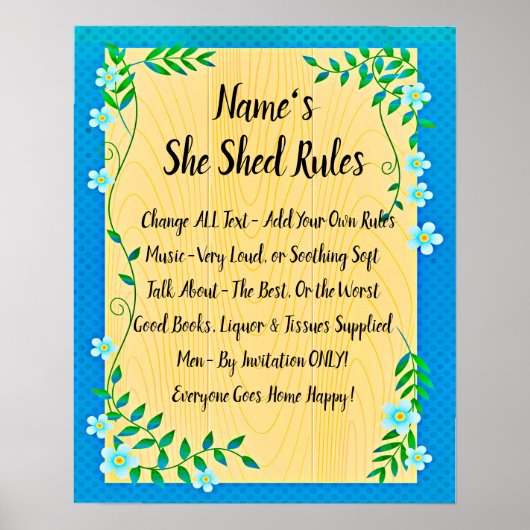 名前の変更彼女がルールの青い文字を流したすべてのフローラ ポスター (正面)