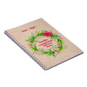 名前の変更文字おばあちゃんピンクフローラBoho ノートブック (右側)