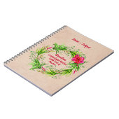 名前の変更文字おばあちゃんピンクフローラBoho ノートブック (左側)