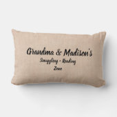 名前の変更文字おばあちゃん読ケドリングのゾーン ランバークッション (裏面)