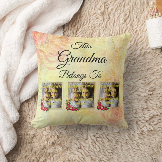 名前の変更文字この祖母は写真に属している クッション (ブランケット)