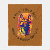 名前の変更文字の追加絵を描(German Shepherd) フリースブランケット (正面)