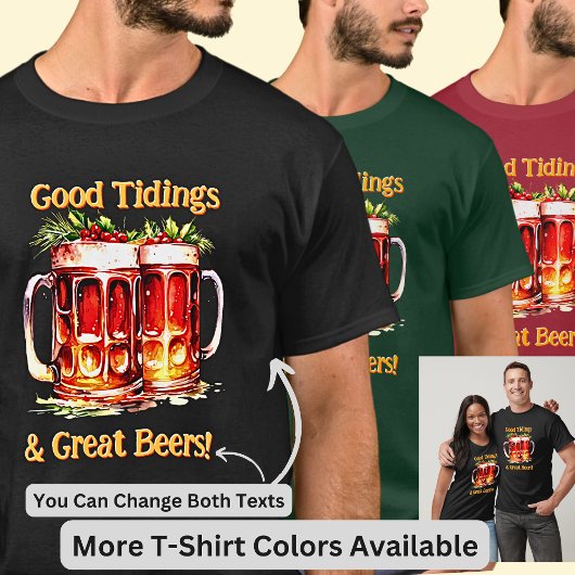 名前の変更文字の追加 – 良い素晴らしTidings Beers! Tシャツ