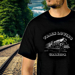 名前の変更文字の追加 – Train Loving Grandpa Tシャツ