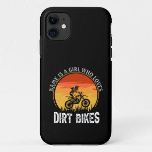 名前の変更文字はダートバイクが大好きな女の子 iPhone 11 ケース