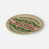 名前の変更文字クリスマス20xxホリー7" ペーパープレート (アングル)