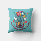 名前の変更文字ピースラブボホヒッパイドブズ クッション (裏面)