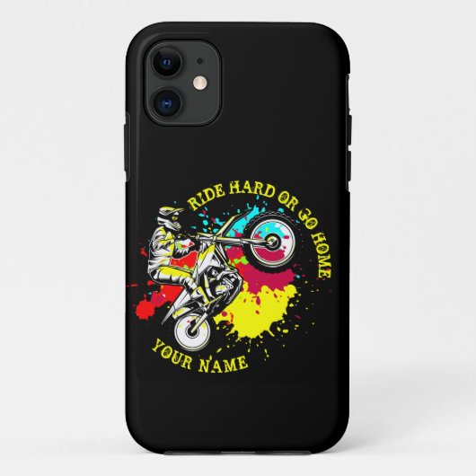 名前の変更文字ライド懸命ホームダートバイク Case-Mate iPhoneケース (裏面)