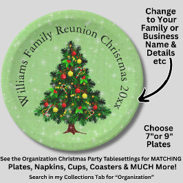 名前の変更文字一致するクリスマスツリー20xx 7" ペーパープレート