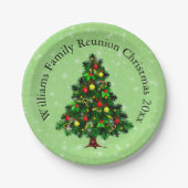 名前の変更文字一致するクリスマスツリー20xx 7" ペーパープレート (正面)
