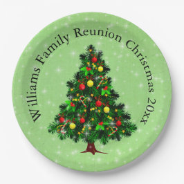 名前の変更文字一致するクリスマスツリー20xx 9" ペーパープレート