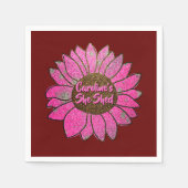 名前の変更文字彼女はピンクのひまわり スタンダードカクテルナプキン (正面)