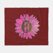 名前の変更文字彼女はピンクのひまわり フリースブランケット (正面(横))