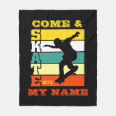 名前の変更文字来と自分の名前でスケートを追加 フリースブランケット (正面)