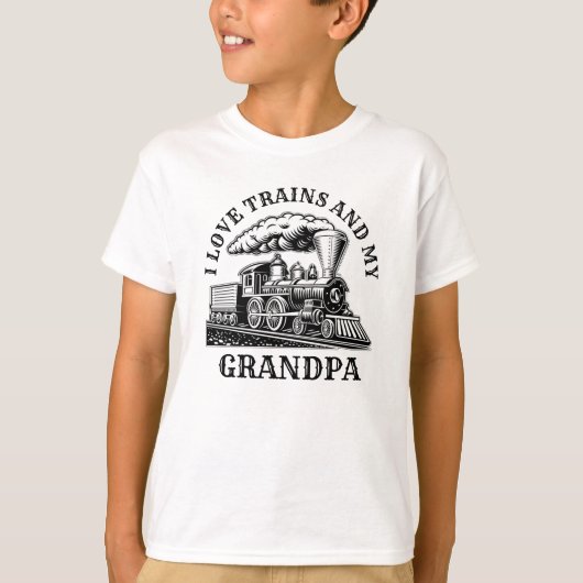 名前の変更文字私はスチームトレイン&私のおじいちゃん Tシャツ (正面)