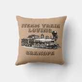 名前の変更文字蒸気列車愛おじいちゃんT クッション (裏面)