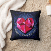 名前の変更文字赤い幾何学的ハート愛 クッション (ブランケット)