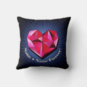 名前の変更文字赤い幾何学的ハート愛 クッション (裏面)