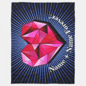 名前の変更文字赤い幾何学的ハート愛 フリースブランケット (正面)