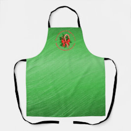 名前の変更文字赤い緑のクリスマスエプロン エプロン