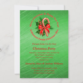 名前の変更文字赤い緑のクリスマス招待の追加 招待状