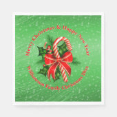 名前の変更文字赤い緑のクリスマス20xx スタンダードランチョンナプキン (正面)