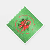 名前の変更文字赤い緑のクリスマス20xx スタンダードランチョンナプキン (角)