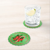 名前の変更文字赤い緑のクリスマス20xx ペーパーコースター (インサイチュ)