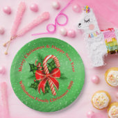 名前の変更文字赤い緑クリスマス9" ペーパープレート (パーティー)