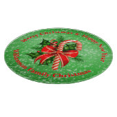 名前の変更文字赤緑クリスマス カッティングボード (角)