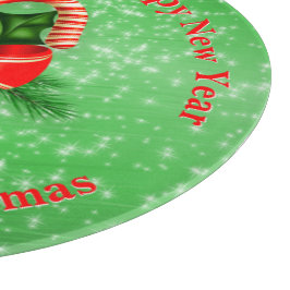 名前の変更文字赤緑クリスマス カッティングボード