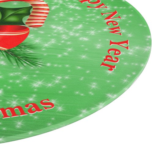 名前の変更文字赤緑クリスマス カッティングボード (角)