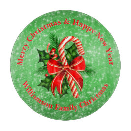 名前の変更文字赤緑クリスマス カッティングボード