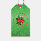 名前の変更文字赤緑クリスマス ギフトタグ (正面)