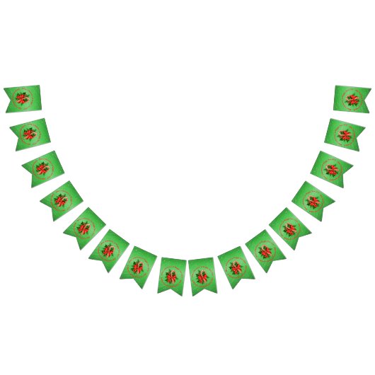 名前の変更文字赤緑クリスマス バンティングフラッグ (全)