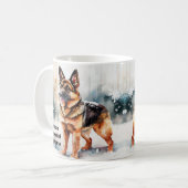 名前の変更文字、雪のドイツの羊飼いの追加#1 コーヒーマグカップ (正面左)