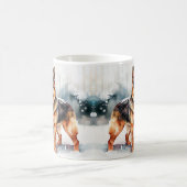 名前の変更文字、雪のドイツの羊飼いの追加#1 コーヒーマグカップ (中央)