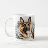 名前の変更文字、雪のドイツの羊飼いの追加#6 コーヒーマグカップ (左)