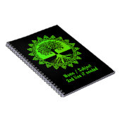 名前の変更文字- Green Celtic Tree of Life Black ノートブック (右側)