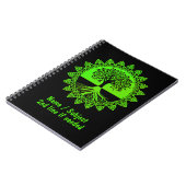 名前の変更文字- Green Celtic Tree of Life Black ノートブック (左側)
