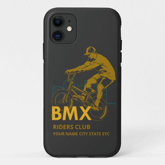 名前の変更文字BMXライダーClub Urban City Case-Mate iPhoneケース (裏面)