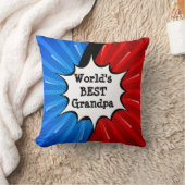 名前の変更最高の世界祖父レッドブルー漫画 クッション (ブランケット)