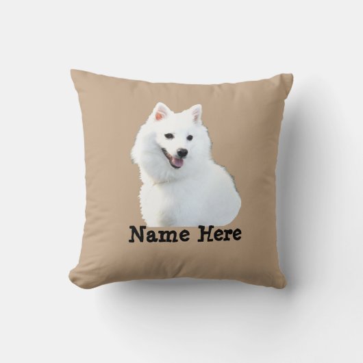 名前の変更自分の写真文字日本のSpitz Dog クッション (正面)