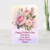 名前の変更,ハッピー母の日おばあちゃんバラ カード (正面)