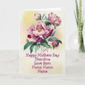 名前の変更、ハッピー母の日おばあちゃん牡丹 カード (正面)
