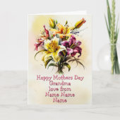 名前の変更，ハッピー母の日おばあちゃん花 カード (正面)