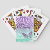 名前の変更 – 紫の渦巻き旋回と蝶を持つナナ トランプ (裏面)