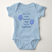 名前の変更ALL文字スマイルがハートのスーパーパワーを解除 ベビーボディスーツ (正面)
